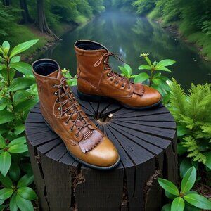 Ariat ATS Technology Heritage Kiltie Lace Up Roper Boots Size 39.5 US 8.5